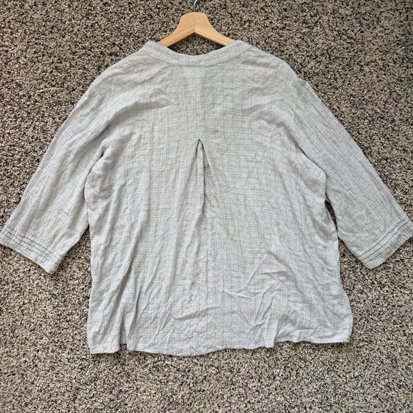 Habitat Popover Tunic Top Textured Size‎ Medium Hi Low Rayon Stretch Gray - Picture 3 of 7